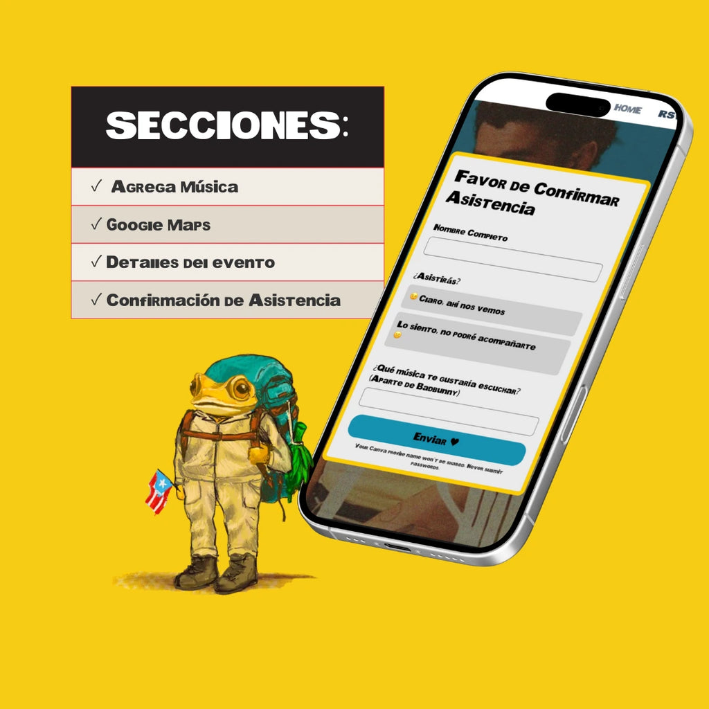 Bad Bunny - Plantilla Editable Cumpleaños