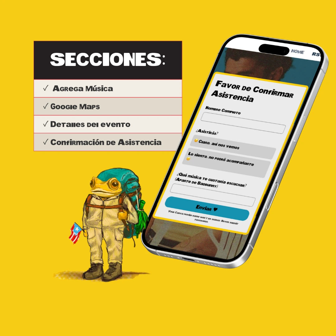 Bad Bunny - Plantilla Editable Cumpleaños