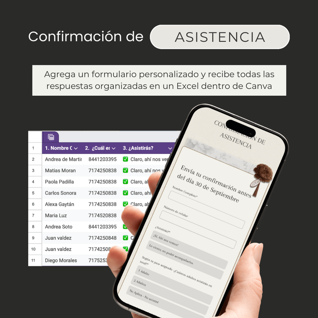 Invitación web boda - Plantilla editable en Canva - Atemporal