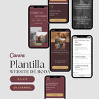 Invitación web boda - Plantilla editable en Canva - Burgundy