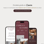 Invitación web boda - Plantilla editable en Canva - Burgundy