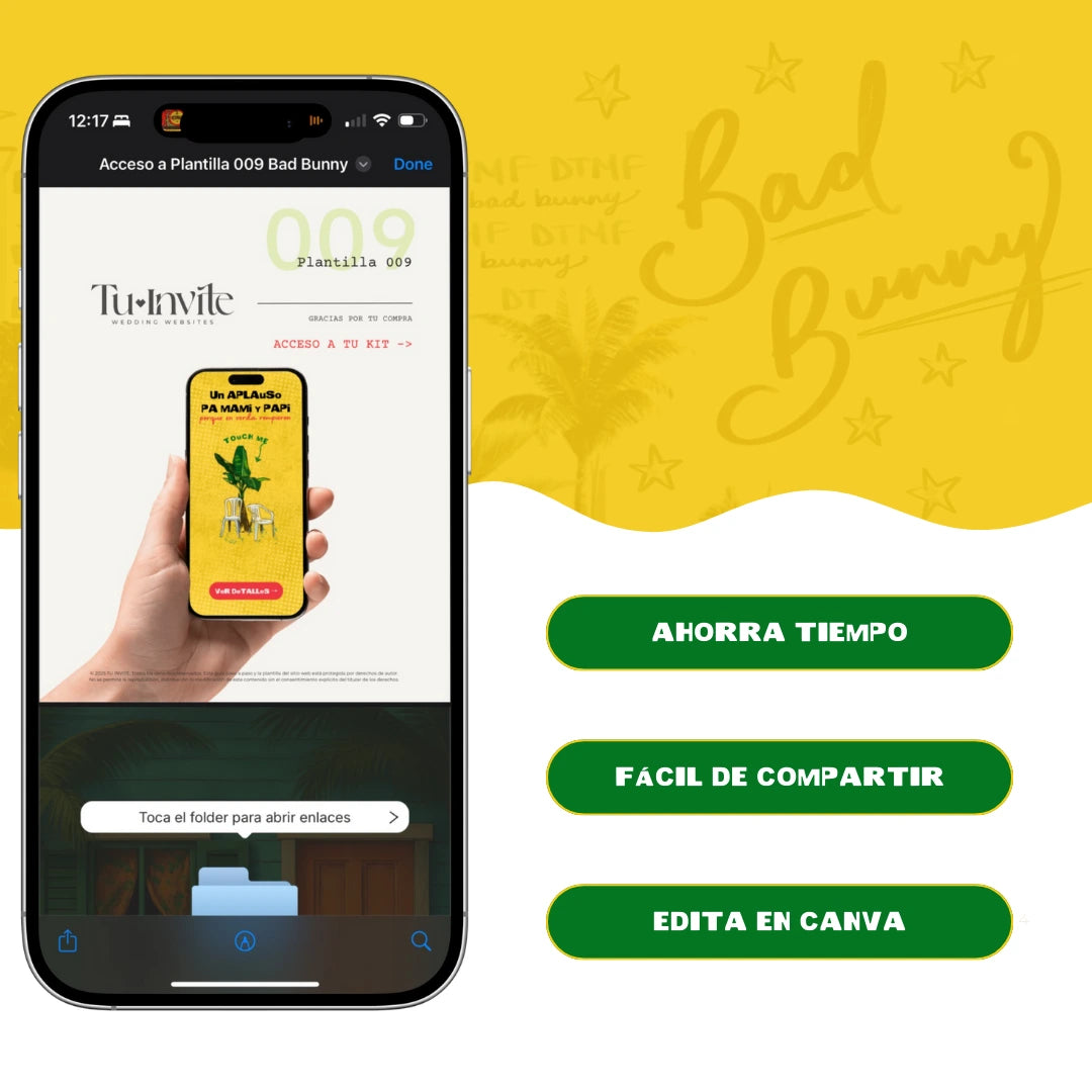 Bad Bunny - Plantilla Editable Cumpleaños