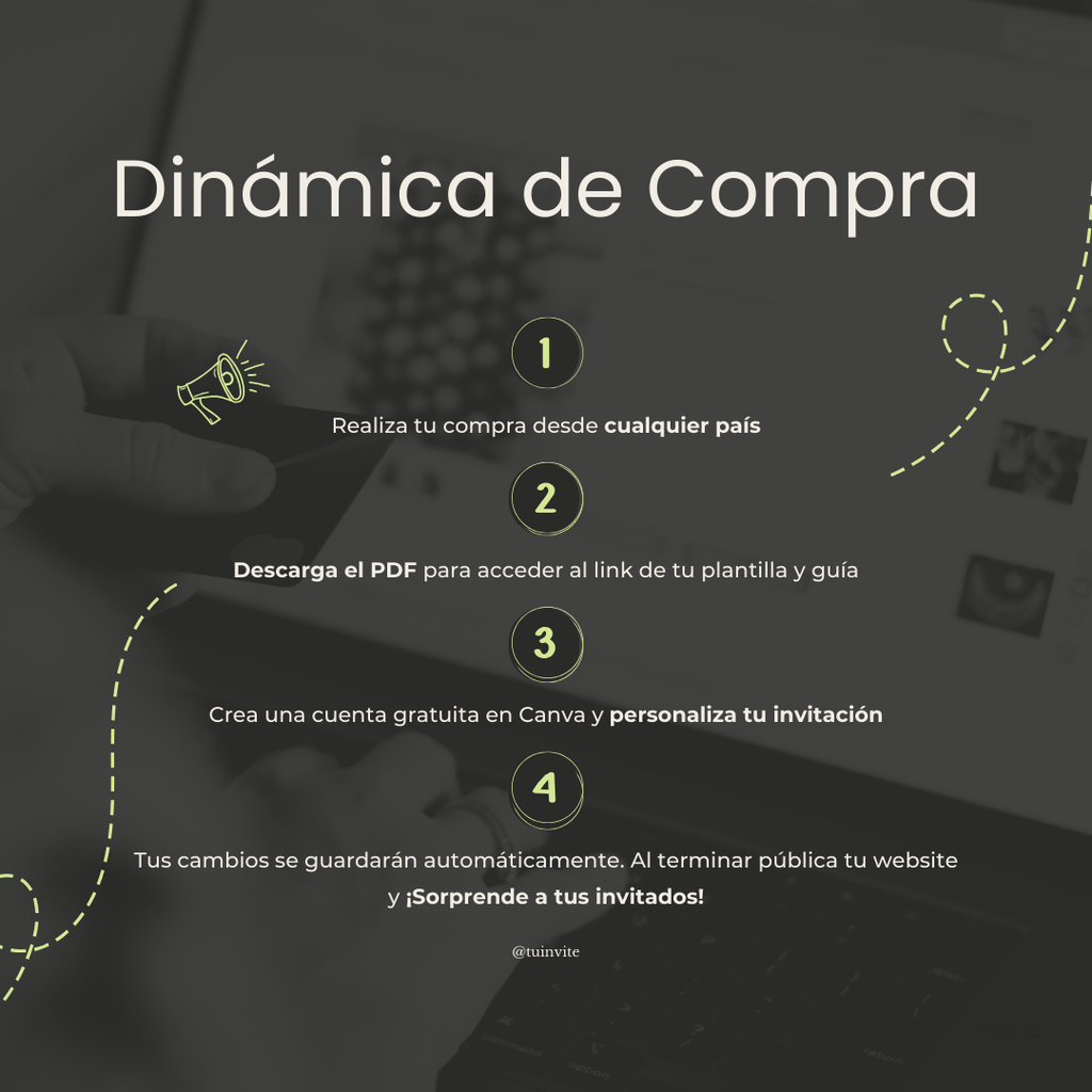 Invitación web boda - Plantilla editable en Canva - Atemporal