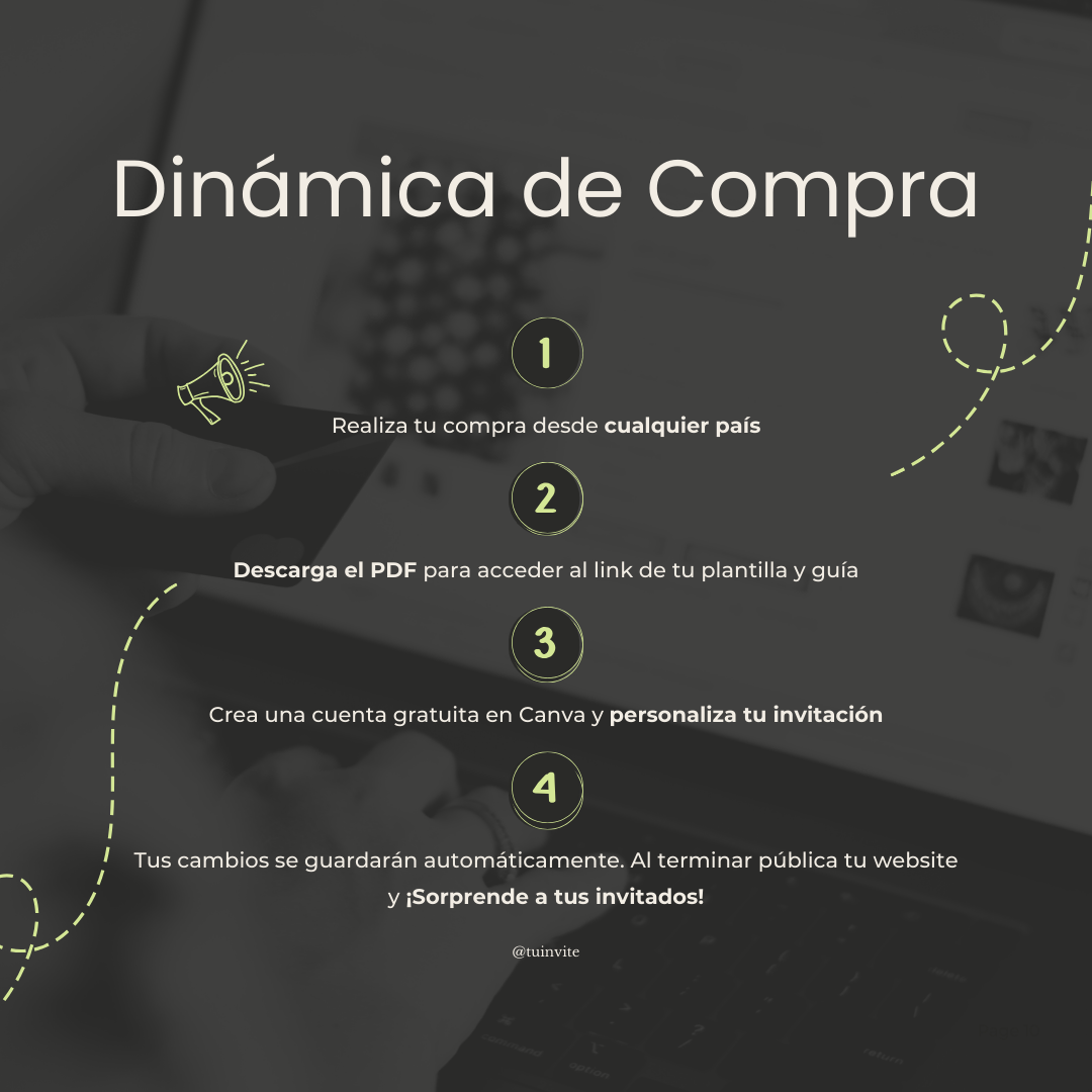 Invitación web boda - Plantilla editable en Canva - Atemporal