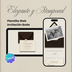 Invitación web boda - Plantilla editable en Canva - Atemporal