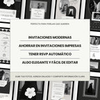 Invitación web boda - Plantilla editable en Canva - Monocromática - Tu Invite