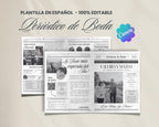 Periódico de boda 2025 -Plantilla editable en Canva