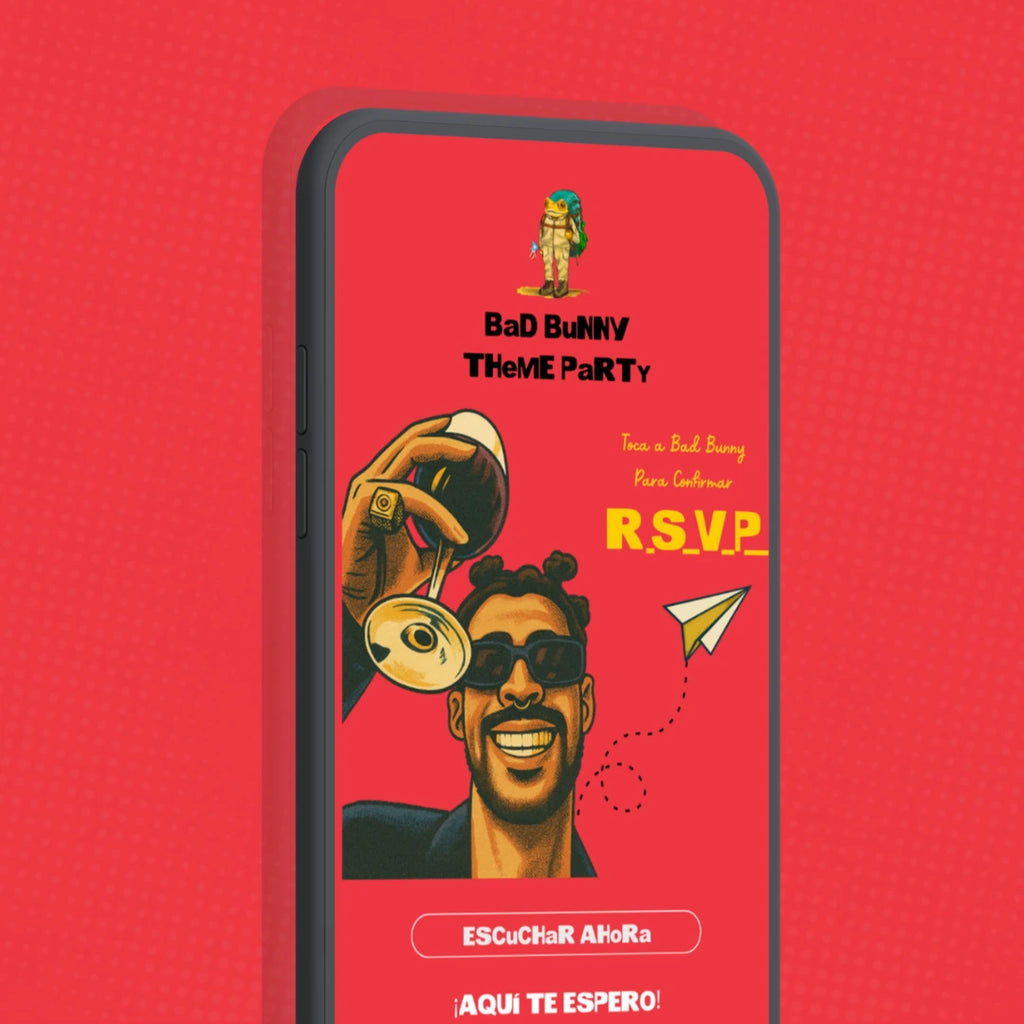 Bad Bunny - Plantilla Editable Cumpleaños
