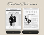 Newspaper Save the Date Canva Template - Easy to edit in Canva
