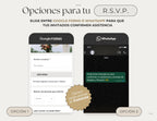 Invitación web boda - Plantilla editable en Canva - Doodles