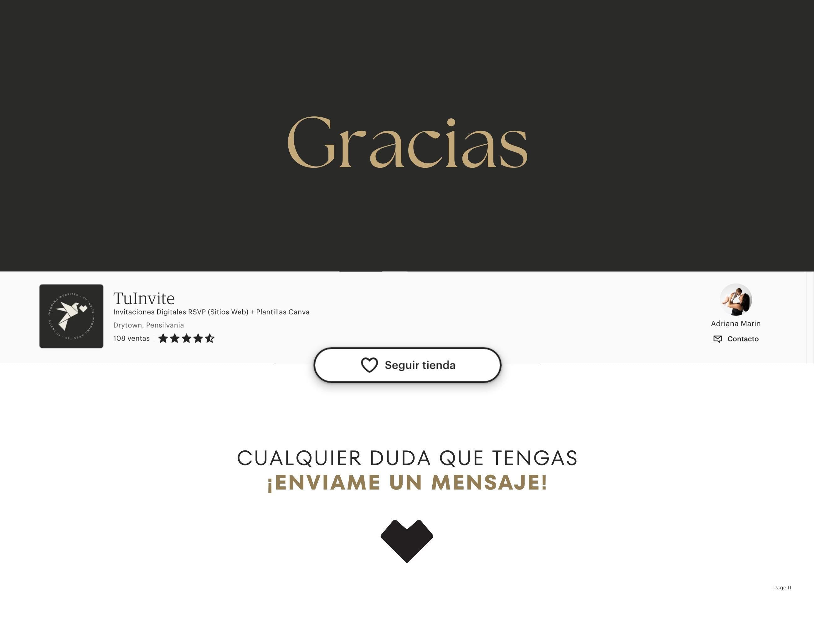 Invitación Web Boda (Plantilla editable Canva) - Vintage