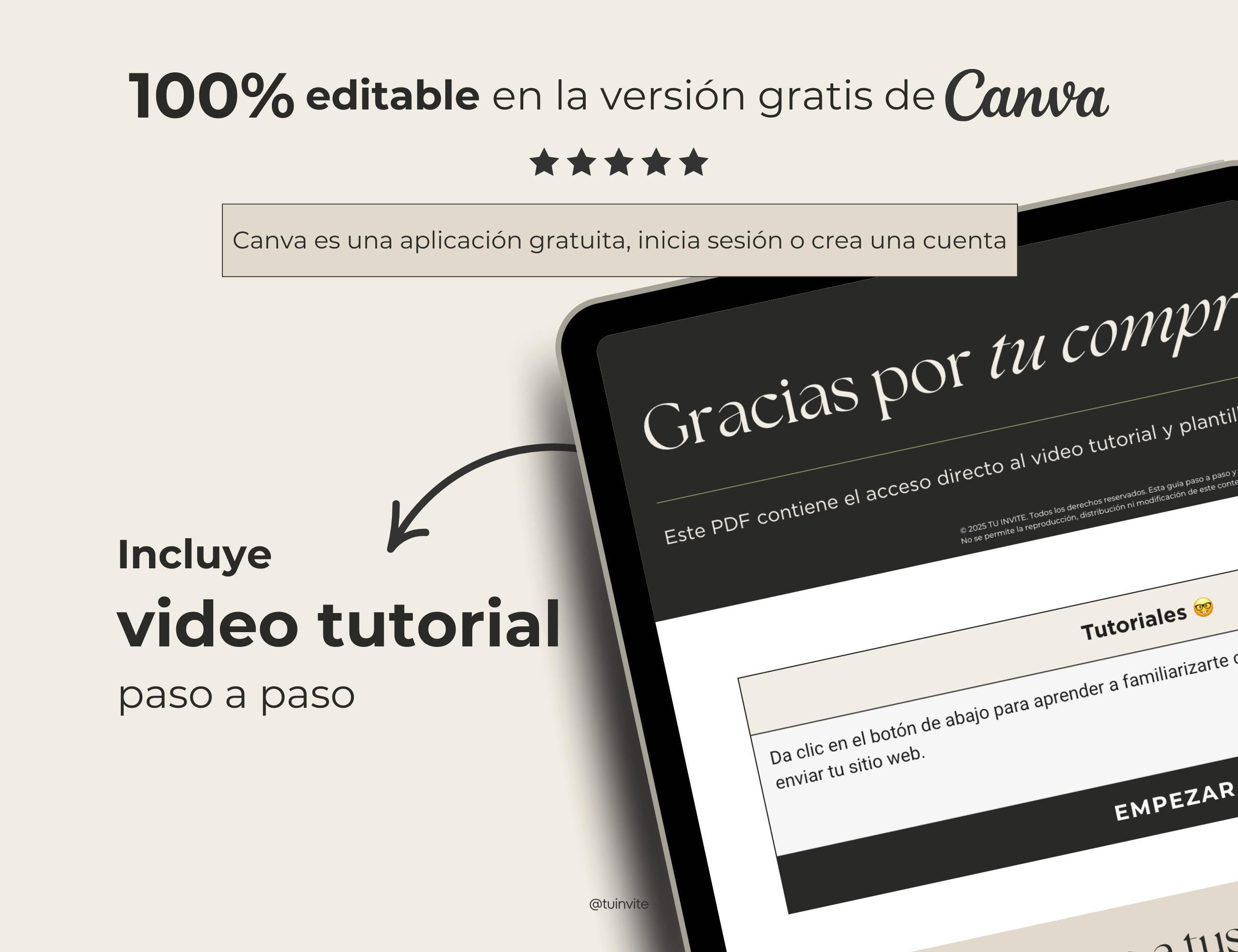 Invitación web boda - Plantilla editable en Canva - Minimalista