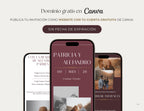 Invitación web boda - Plantilla editable en Canva - Burgundy