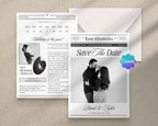 Newspaper Save the Date Canva Template - Easy to edit in Canva