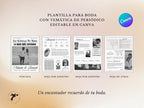 Periódico de boda -Plantilla editable en Canva