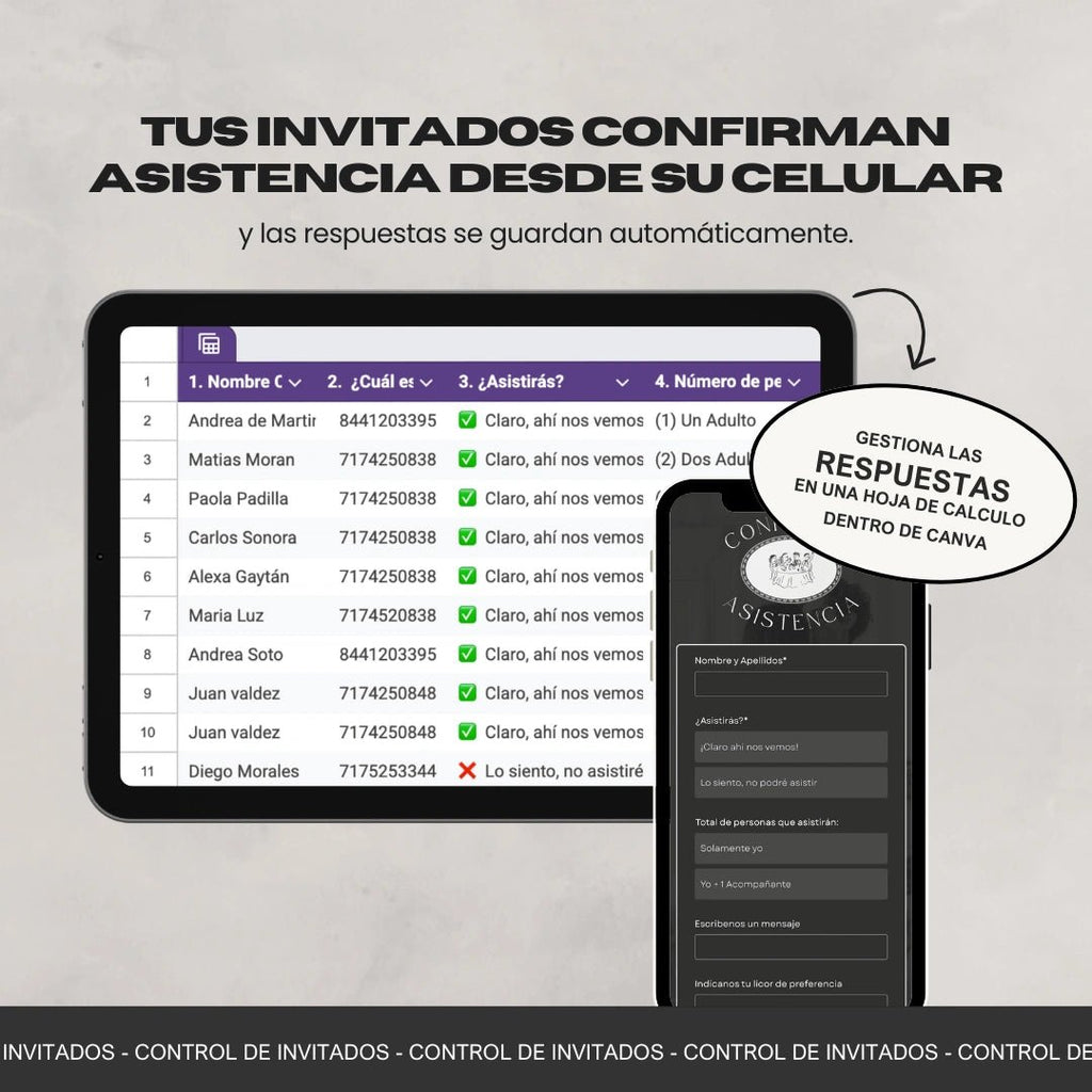 Invitación web boda - Plantilla editable en Canva - Monocromática - Tu Invite