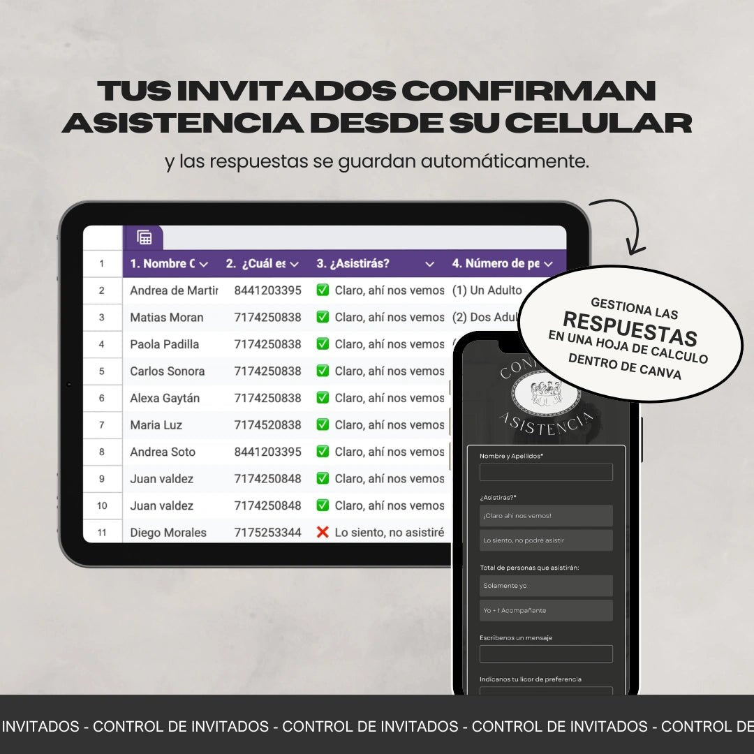 Invitación web boda - Plantilla editable en Canva - Monocromática - Tu Invite