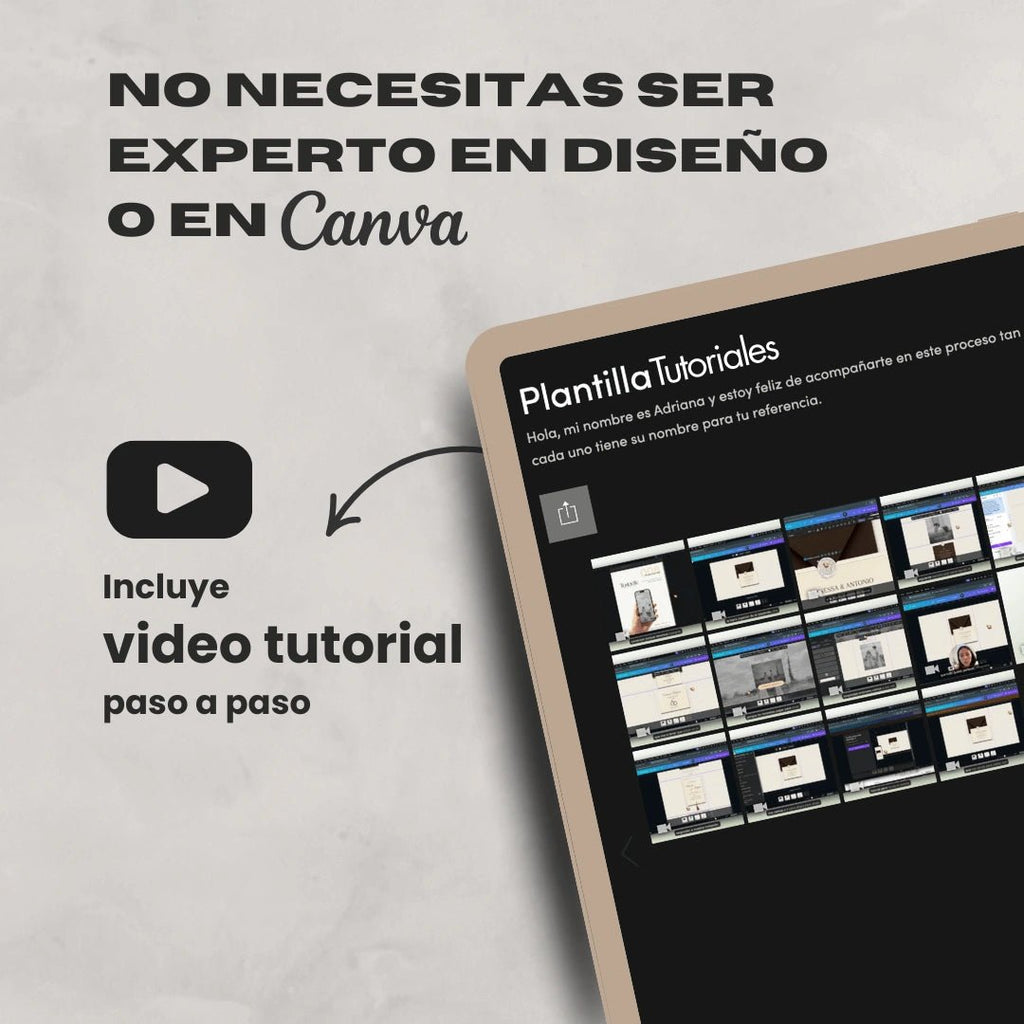 Invitación web boda - Plantilla editable en Canva - Monocromática - Tu Invite