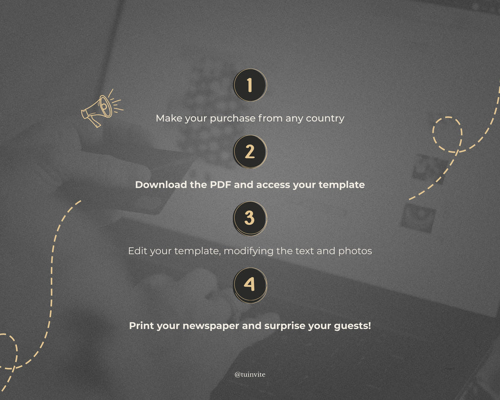 Newspaper Save the Date Canva Template - Easy to edit in Canva