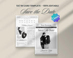 Newspaper Save the Date Canva Template - Easy to edit in Canva