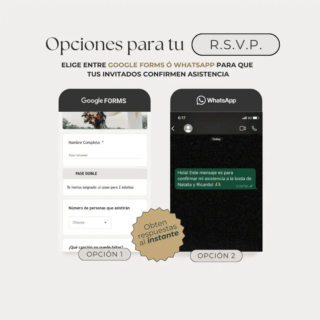 Invitación Web Boda - Plantilla editable Canva - Vintage