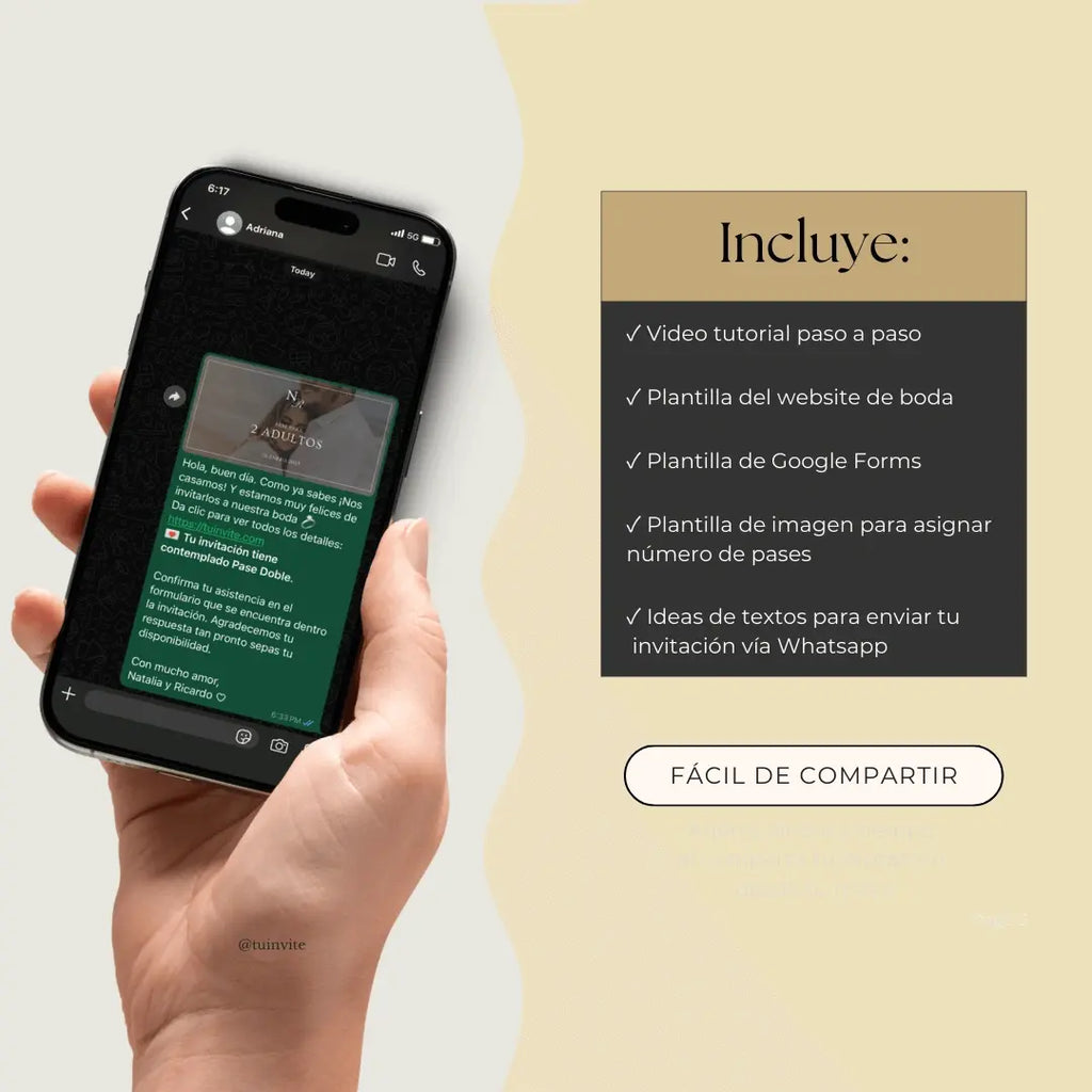 Invitación web boda - Plantilla editable en Canva - Doodles