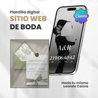 Invitación web boda - Plantilla editable en Canva - Floral