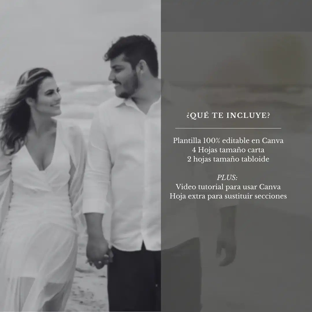 Periódico de boda -Plantilla editable en Canva