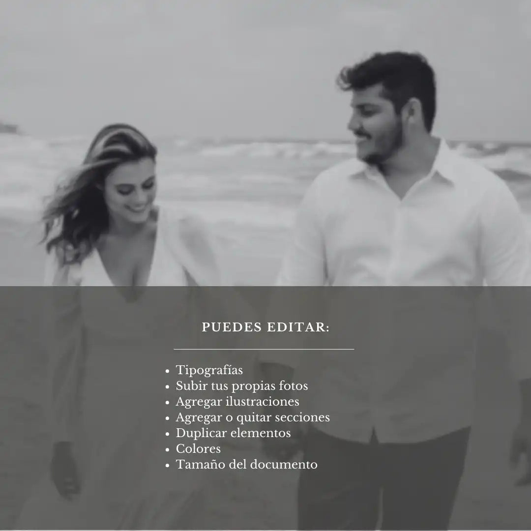 Periódico de boda -Plantilla editable en Canva