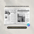 Periódico de boda 2025 -Plantilla editable en Canva