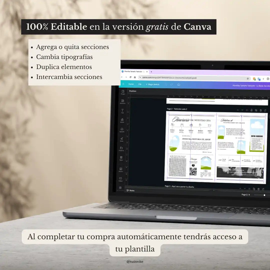 Propuesta Dama de Honor - Periódico para envoltura de ramo de flores - Plantilla Canva