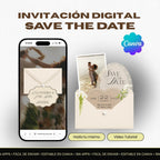 Invitación web para Save The Date - Plantilla editable en Canva - Encaje - Tu Invite