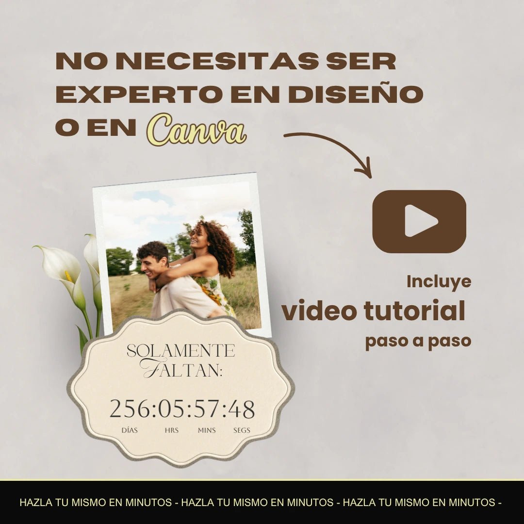 Invitación web para Save The Date - Plantilla editable en Canva - Encaje - Tu Invite