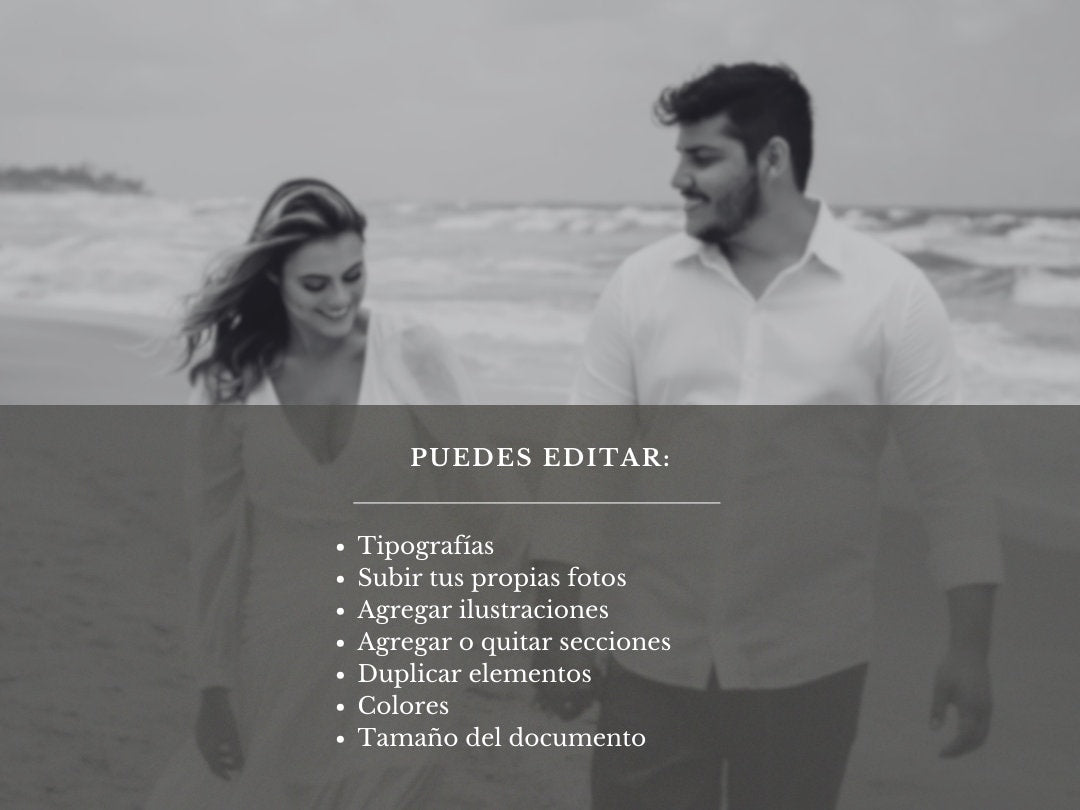 Periódico de boda -Plantilla editable en Canva