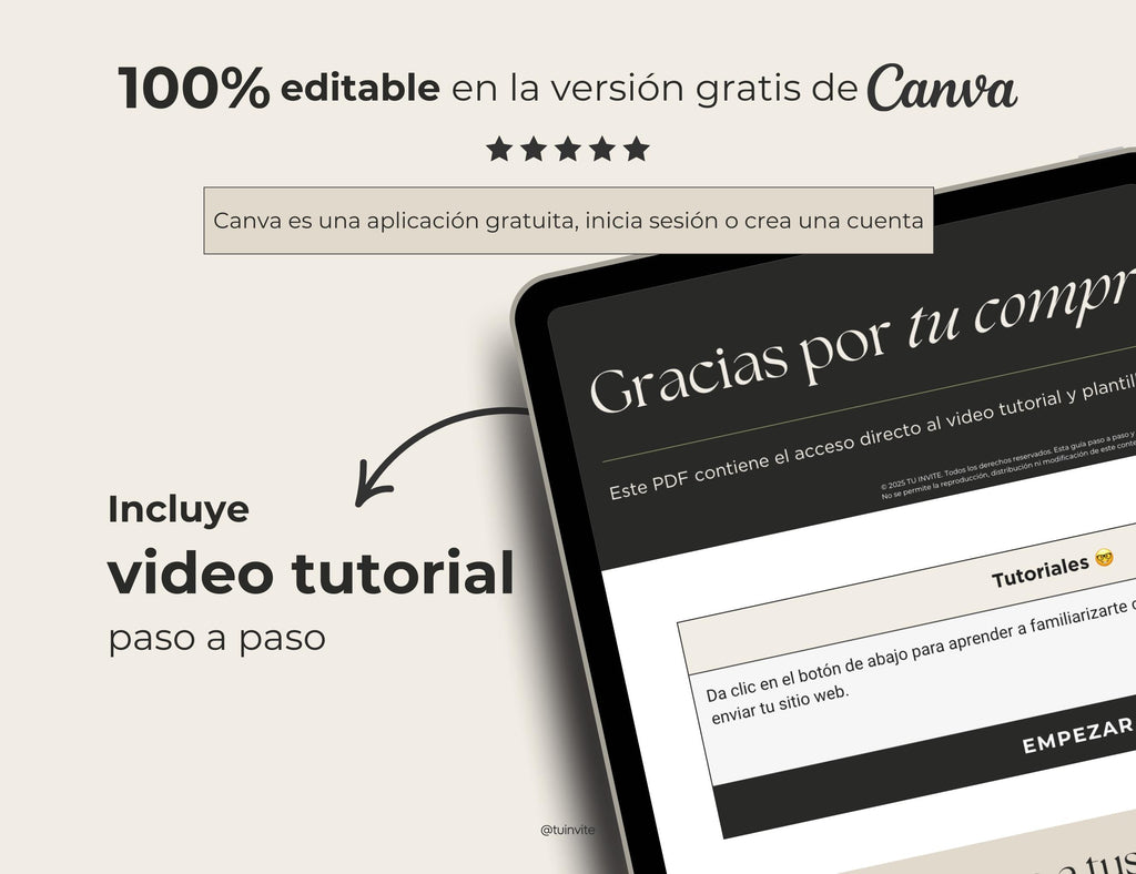 Invitación web boda - Plantilla editable en Canva - Burgundy