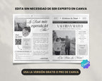 Periódico de boda 2025 -Plantilla editable en Canva