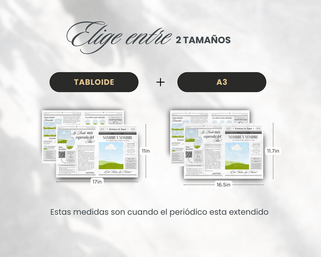 Periódico de boda 2025 -Plantilla editable en Canva