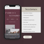 Invitación web boda - Plantilla editable en Canva - Burgundy