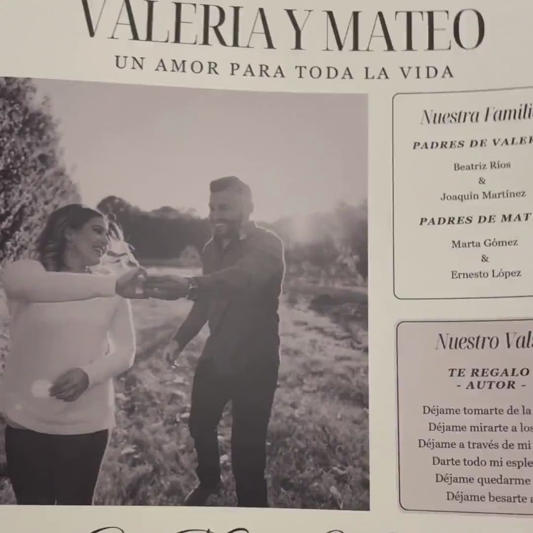 Periódico de boda 2025 -Plantilla editable en Canva