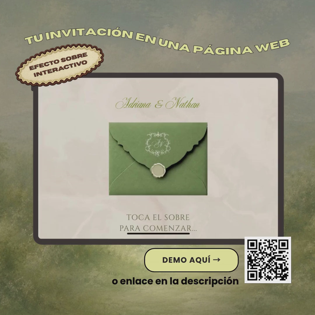 Invitación web para Save The Date - Plantilla editable en Canva - Clásica